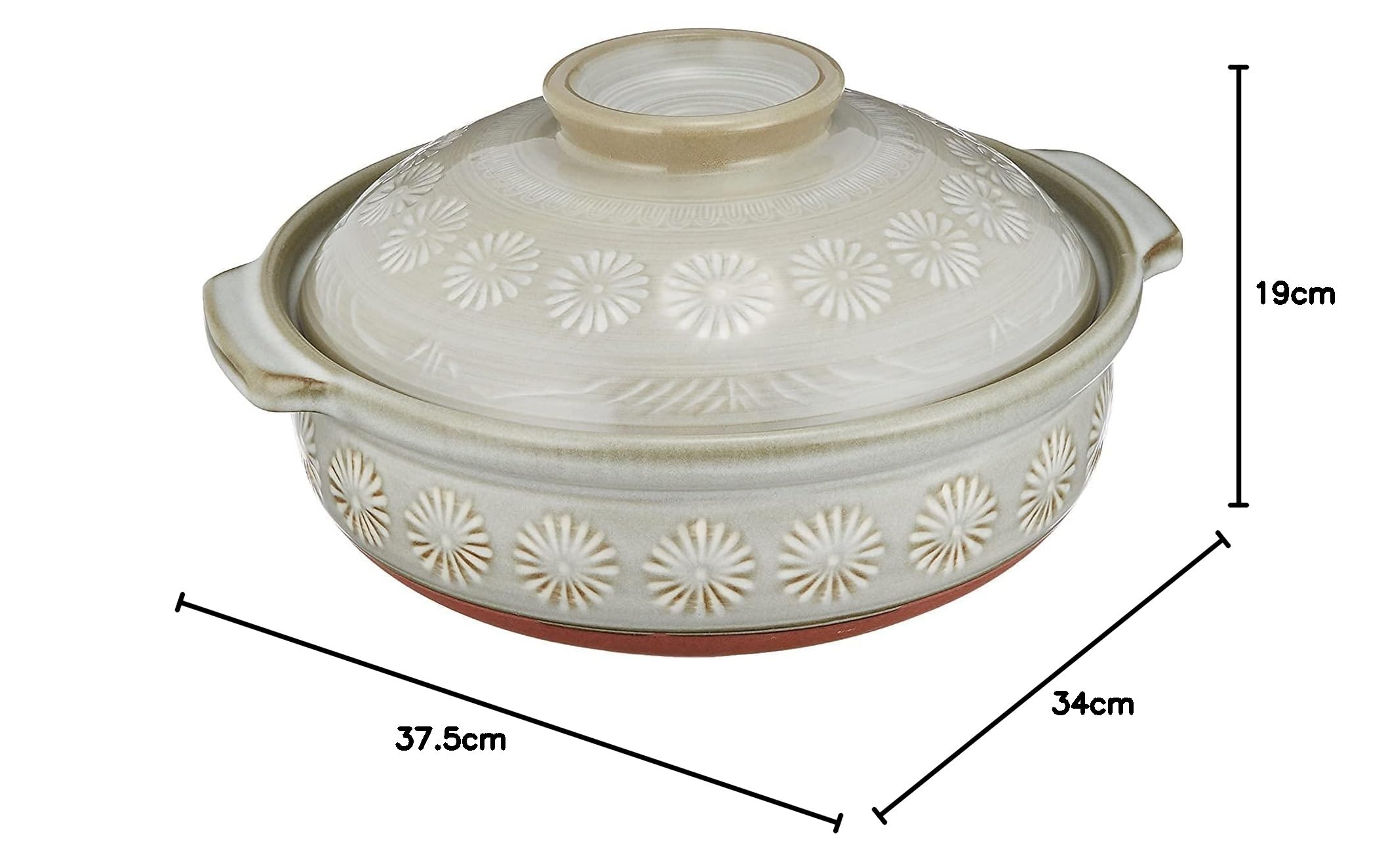 銀峯 花三島 土鍋 11号・5-6人用万古焼 Y09 Ginpo 銀